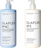Olaplex CombiDeal - No.4C Bond Maintenance Clarifying Shampoo 1000 ml & No.5 Bond Maintenance Conditioner 1000 ml - voor alle haartypes