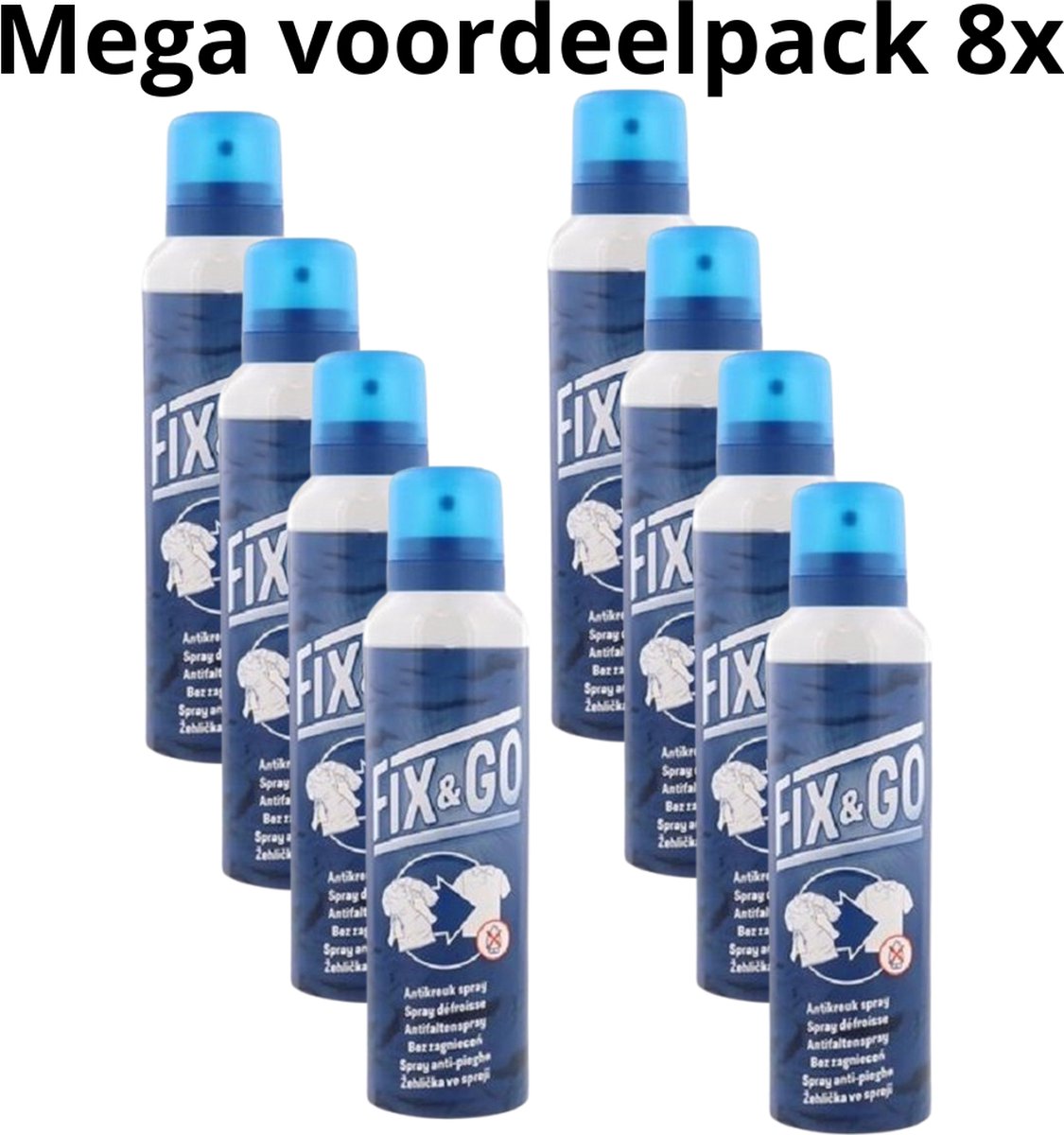 8x Fix en GO Anti Kreuk Spray - 8x185ml