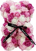 Ours rose - Ours rose - Ours en peluche - 25 CM - Y compris coffret cadeau de Luxe - Saint-Valentin - Cadeau pour Cheveux