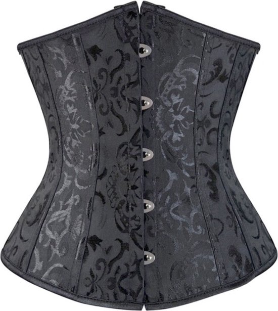 maat 36 (M) - Dames Korset zwart - zwart corset - Gothic corset - verkleed korset - Sexy korset - Zwart