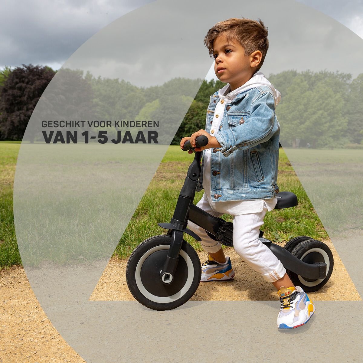 Topmark Kaya - 4 in1 Driewieler - Loopfiets - Balance Bike - Zwart-Bruin — afbeelding 4