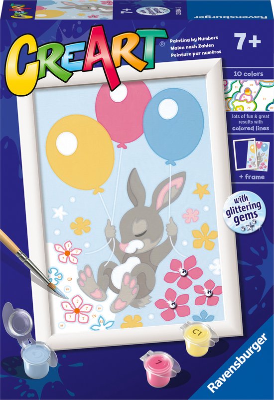 Ravensburger CreArt Serie E: Farfalle glitter, Kit per Dipingere con i Numeri, Contiene una Tavola Prestampata