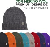 Norfolk - 70% Merino wol Muts - Premium Gebreide Muts - Wintersport Muts - Grijs - Norwick