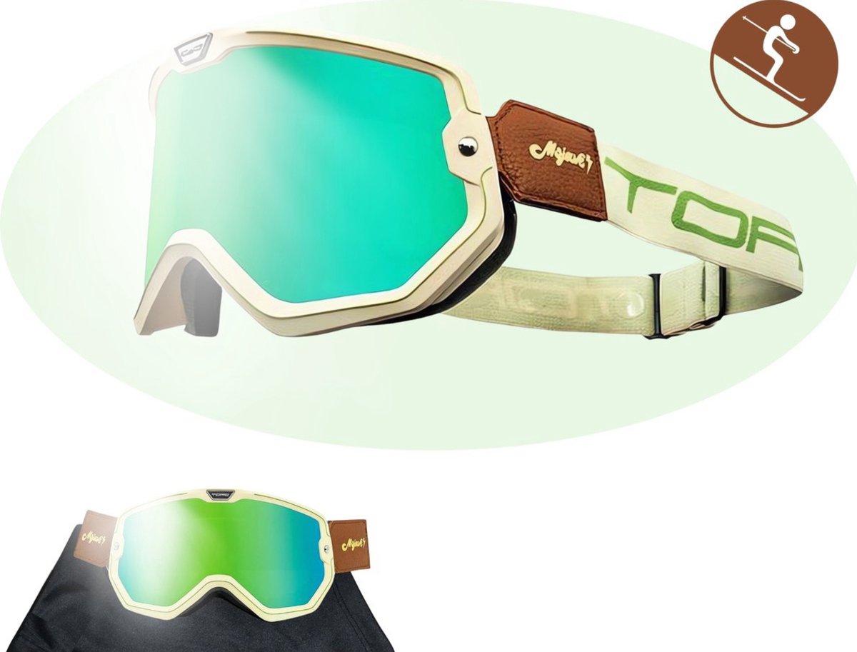 TORC ® Forza Skibril - Anti-Fog & Krasbestendige Lens - Inclusief Microfiber Hoesje – Anti Slip Band -Ook Geschikt voor Snowboarden - Licht Flexibel Frame met 3-Laags Foam Voering - Extra Heldere Lens Inbegrepen.