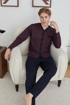 Heren Pyjama Set / Huispak Eman/ Bordeaux kleur /maat 3XL