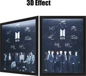 BTS Kpop Poster + Lijst 3D - 3D Effect - Handtekeningen met Zangers