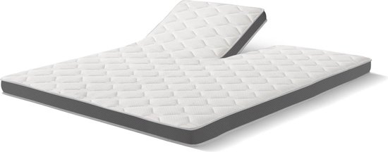 Cloudtemp Split Topper - Medisch erkend - Tweepersoons 200x200 - Aanpasbaar - Wasbaar - NASA traagschuim - Pocketvering - Koudschuim - Bamboe - Luxe Topper - Premium kwaliteit