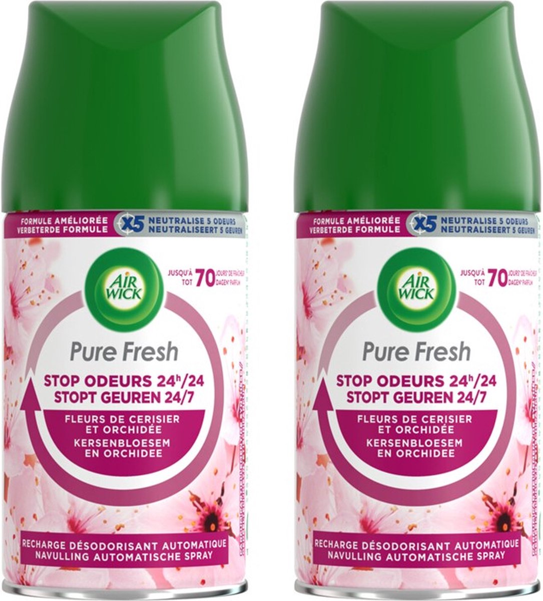Goedkoopste Air Wick Freshmatic Automatische Spray Luchtverfrisser - Pure Aziatische Kersenbloesem - Navulling 250ml x2