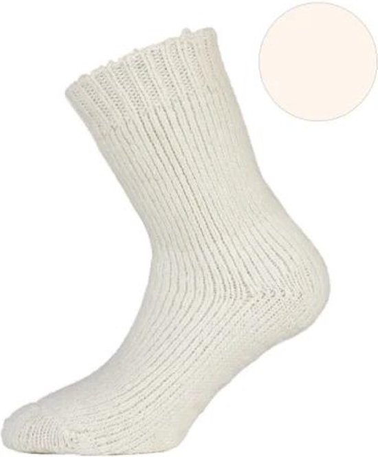 WOOLY-Socks, Chaussettes en laine avec semelle en silicone, Écru - 37-41 chaussettes de lit - chaussettes chaudes -