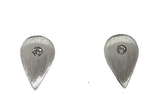 Oorbellen - zilver - diamant - Verlinden juwelier