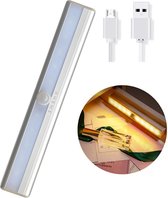 Éclairage d'armoire - Lampe LED avec détecteur de mouvement - Rechargeable - Bande magnétique - 10 points LED - Comprend un câble USB - Rheme