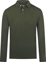 McGregor - Longsleeve Piqué Polo Donkergroen - Regular-fit - Heren Poloshirt Maat XL