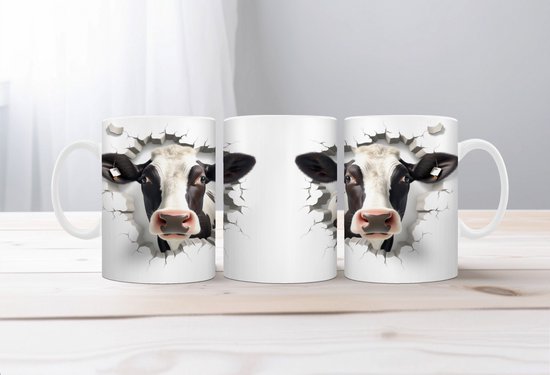 Tasse à café 3d animaux de la ferme vache