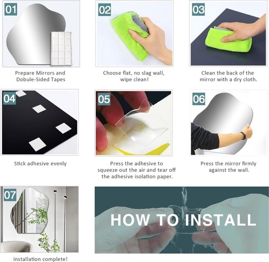 glas wandspiegel HD DIY frameloze spiegeltegels aan de deur voor bad- of woonkamer 30x30cm | bol
