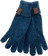 LOT83 Handschoen Roos - Vegan leren label - Handschoenen dames - - Donker blauw - 1 Size fits all