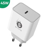 Synyq 45W Snellader - USB C Adapter - Oplader iPhone 15 - Oplaadadapter USB C - Oplader Samsung - Snellader iPhone 12, 13, 14, 15 - Tablet oplader - Notebook Adapter - Wit