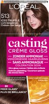 L'Oréal Paris Casting Crème Gloss Licht Beigebruin 513 - Semi-permanente Haarkleuring Zonder Ammoniak