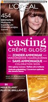 L'Oréal Paris Casting Crème Gloss Mahonie Koperbruin 454 - Semi-permanente Haarkleuring Zonder Ammoniak