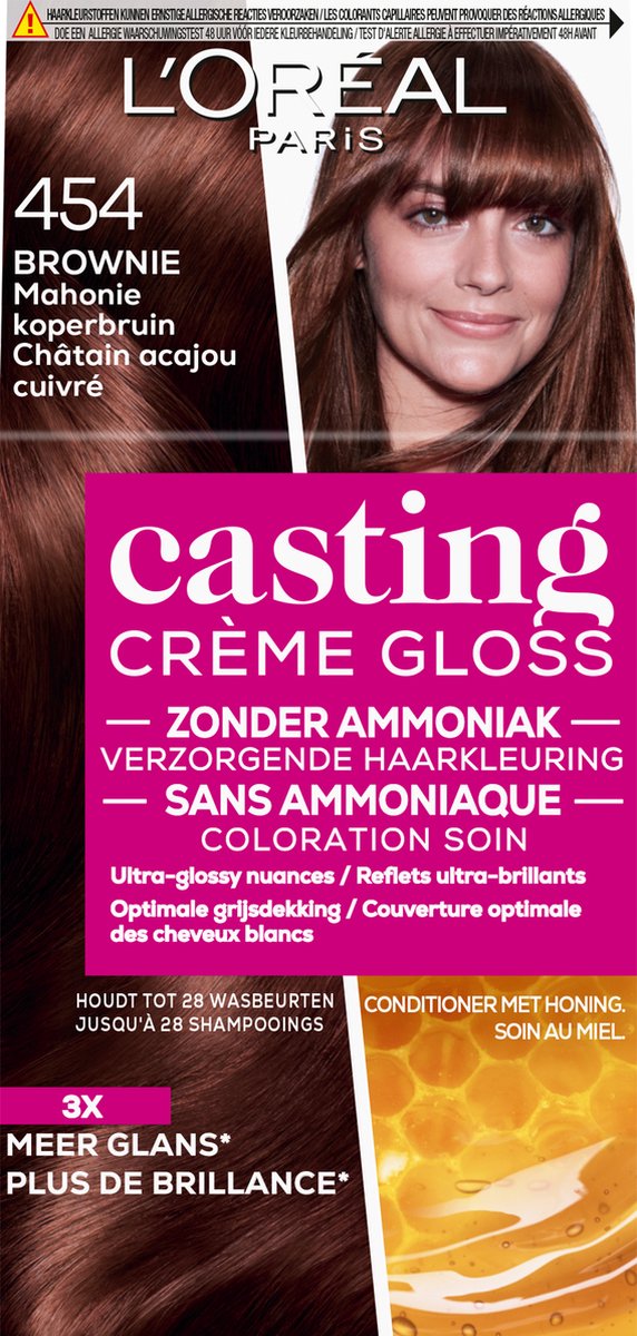 L'Oréal Paris Casting Crème Gloss 454 brownie Châtain acajou cuivré | bol