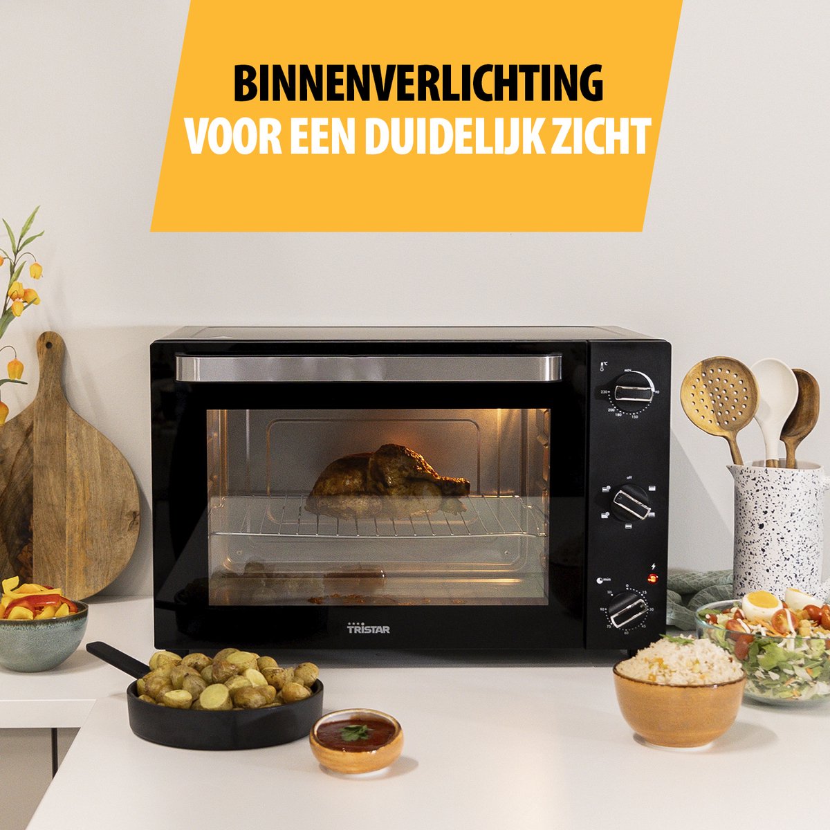 Tristar Vrijstaande oven OV-3640 - Bakoven 2000W - 60L - 90 tot 230⁰C - 5 Voorgeprogrameerde standen – foto 3