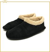 ATTREZZO® Pantoufles avec doublure chaude - Modèle haut - Zwart - Taille 41 - chaussons - Les pieds toujours au chaud !