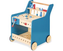 Houten gereedsschapskar - gereedschapswagen gevuld Pinolino Kinderträume 229464 rollenspelspeelgoed