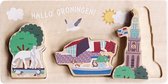 Houten Baby Puzzel Hallo Groningen - met houten chunky blocks - NOOX City Kids