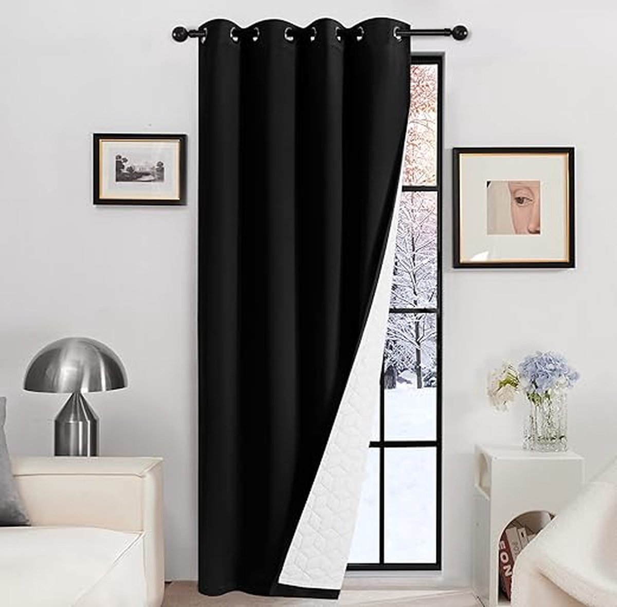 BellaHills 100% verduisteringsgordijnen, 2 stuks, 132 x 214 cm, modern gordijn voor woonkamer, warmte-isolerende gordijnen voor binnen, gordijn voor ramen, slaapkamer, woonkamer, zwart BellaHills 100% verduisteringsgordijnen, 2 stuks, 132 x 214 cm, modern gordijn voor woonkamer, warmte-isolerende gordijnen voor binnen, gordijn voor ramen, slaapkamer, woonkamer, zwart