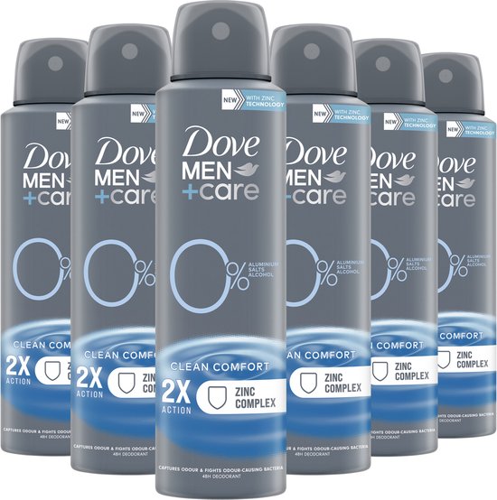 Dove Men+Care 0 Deodorant Spray Clean Comfort zonder