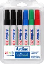ARTLINE 70 NEAT Permanent markers Kit- 6 stuks - Verschillende kleuren
