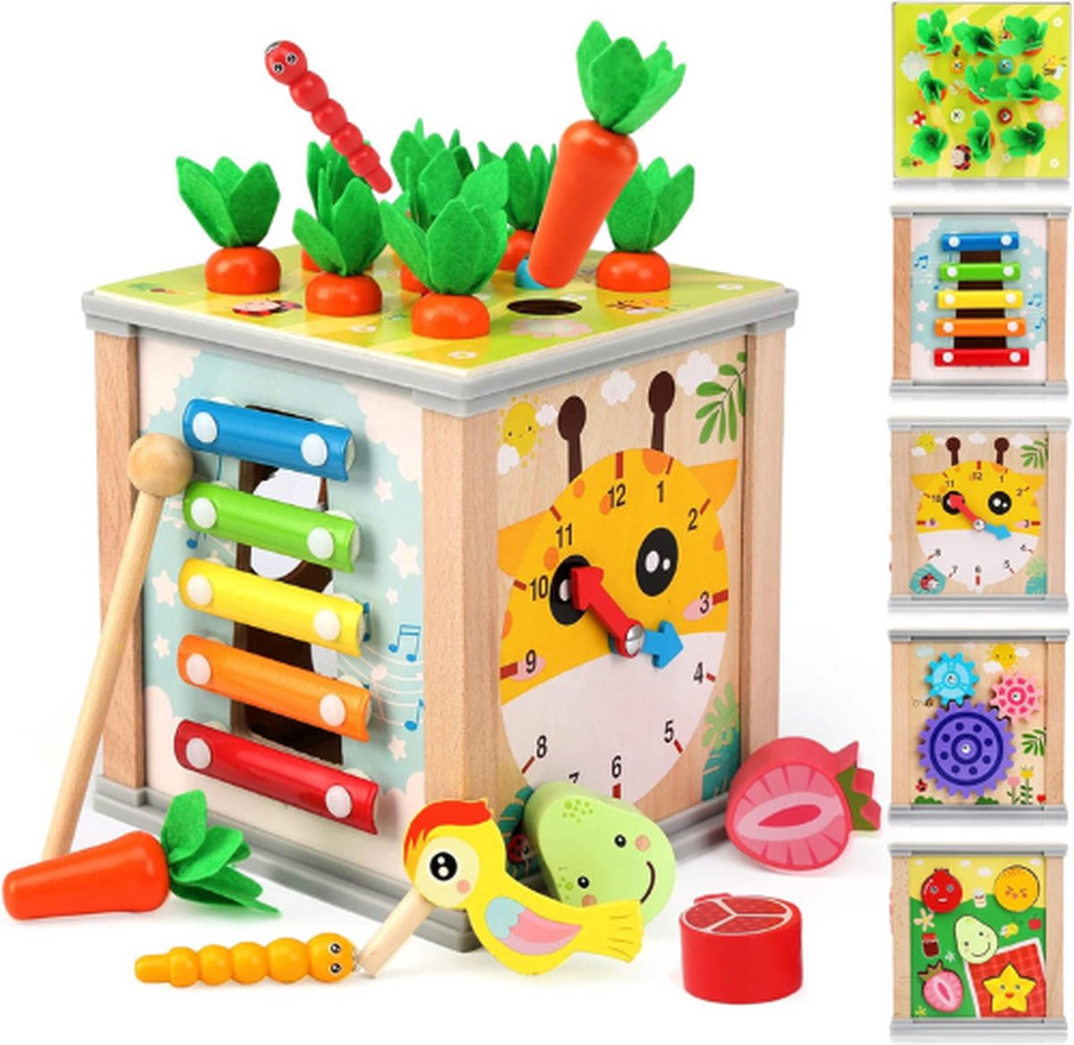 Houten Activiteitenkubus 6 In 1 Educatief Speelgoed Babyspeelgoed houten-activiteitenkubus-6-in-1-educatief-speelgoed-babyspeelgoed