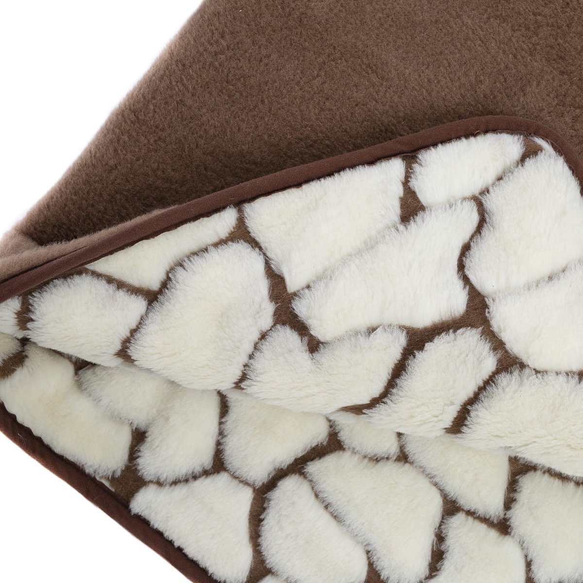 Deken 100% Wol - Dubbelzijdig - Puur Australische Merino & Kameel Blend ATACAMA – Bruin Wit Premium Wollen Deken OnceDoce® 2 x 450 g/m² - Warm Ademend Zacht – Woolmark ® Keurmerk - Wasbaar – 180x200cm