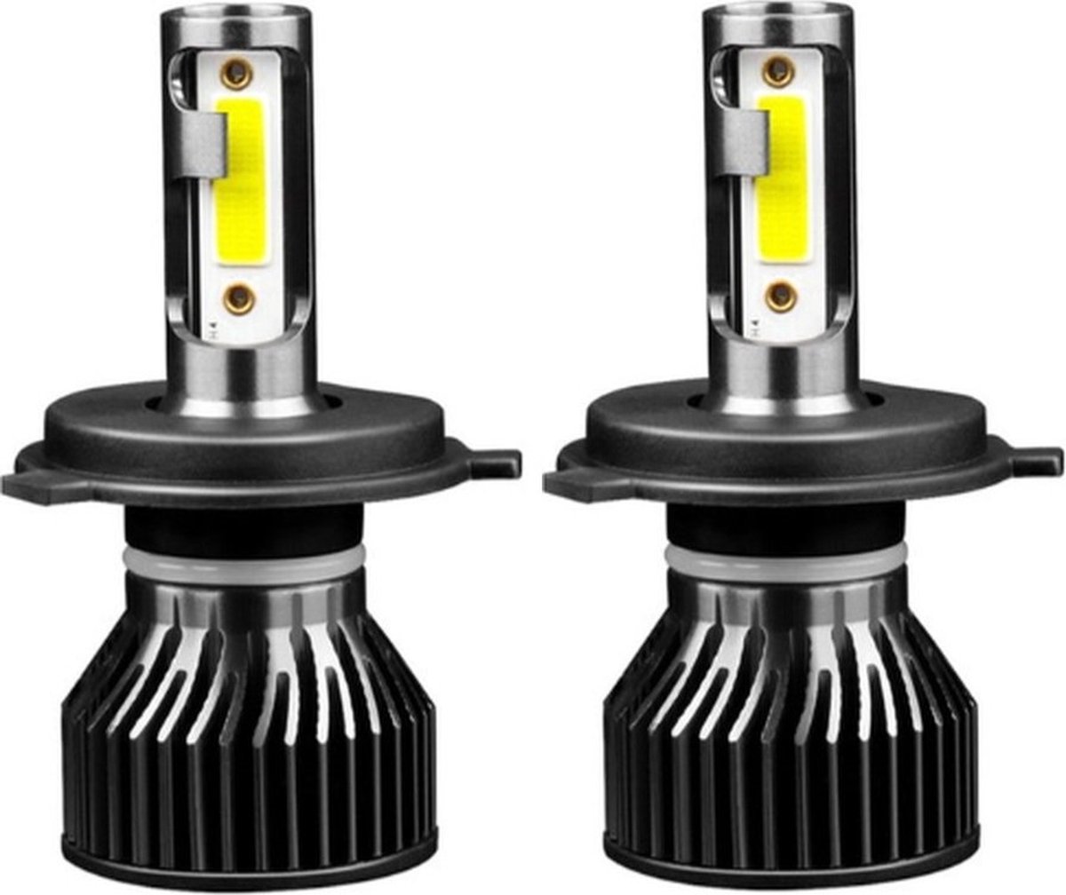 TLVX H4 55Watt Mini LED lampen – Canbus – Koplampen – Motor - Headlights - 8000K - Wit licht – Autoverlichting – 12V – 55w halogeen vervanger - Dimlicht – Grootlicht – 28.000 Lumen (2 stuks)