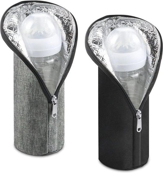 Melkfles Warmhouder - Melkfles Tas - Babyfles - Thermotas –Moedermelk - Isolatietas - grijs van Tiny Wish — afbeelding 3
