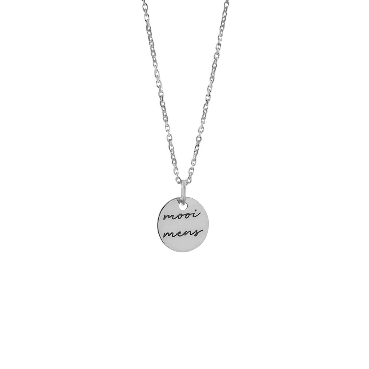 Ketting Quote Mooi Mens | 925 zilver | Halsketting Dames Sterling Zilver | Cadeau Vrouw