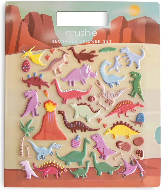 Mushie Sticker Boek Met Herbruikbare Stickers | Dino's