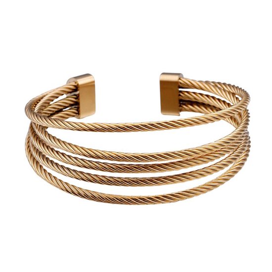 Marama - Armband Neave - damesarmband - bangle - RVS - nikkelvrij - gold plated