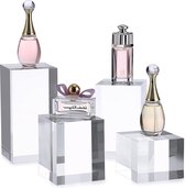 4 stuks vierkante display-standaard van transparant acryl voor parfum armband polshorloge oorbel fotografische rekwisieten decoratie 5 x 5 x 4/6/8/10 cm