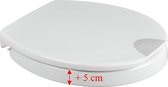 Bol.com wc-brilverhoging 5 cm met softclosemechanisme tot 200 kg belastbaar comfortabel zitten en opstaan door verhoogde zitpositie aanbieding