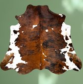 Tapis en peau de vache LINDIAN-STYLE X.4 Brun cuivré / marron / blanc 210x210 cm
