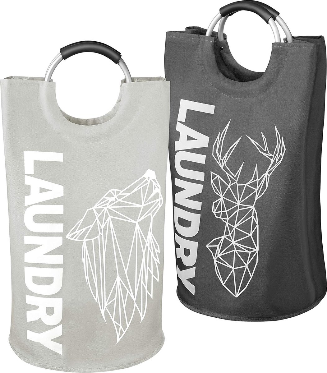 Goedkoopste premium laundry basket sorter and laundry bin – laundry basket & laundry organiser – design laundry baskets – laundry puff set of 2, each 70 litres