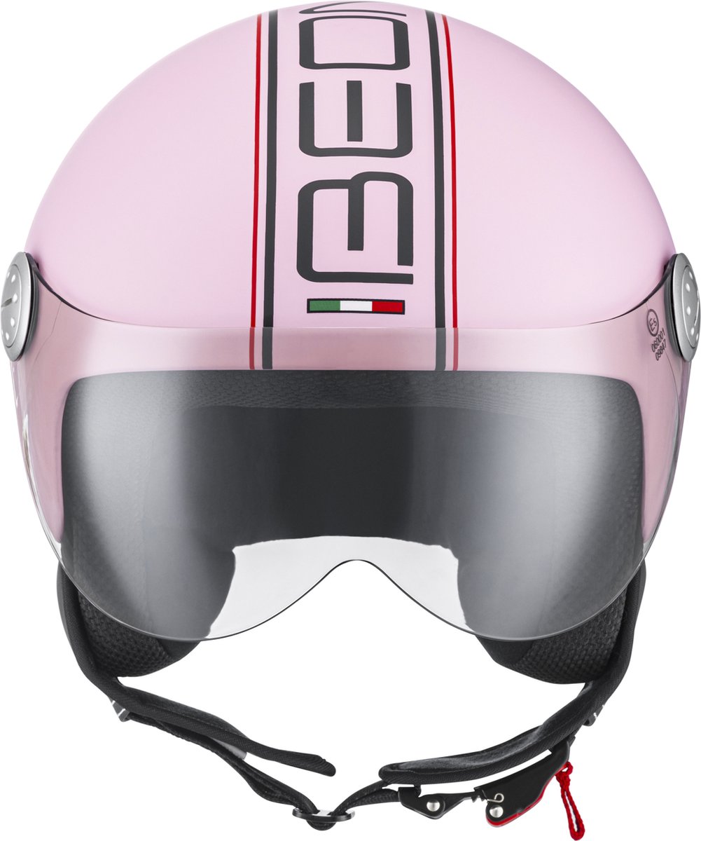 BEON Design Scooterhelm - Mat Roze - L - Jethelm met Vizier - Motorhelm voor Dames - Geschikt voor Vespa, Scooter, Brommer, Motor en Snorfiets – foto 7