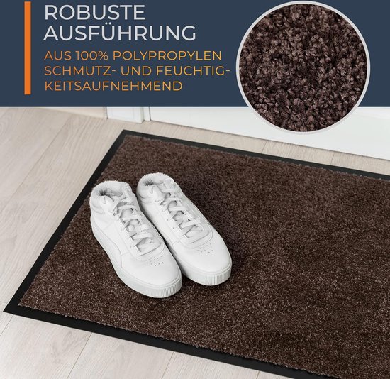 ANRO Deurmat, vuilvangmat, deurmat, outdoor, voetveger, antislip voetmat, vuilvangmat voor binnen en buiten, gemengd, bruin, 40 x 80 cm