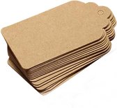 Labels naturel - 5 x 3 cm. - 100 stuks - stevig karton - geschulpt - met voorgestanst gaatje - prijslabels - cadeaulabels - winkels