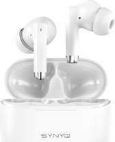 Synyq iPro Draadloze oordopjes - Bluetooth oordopjes - Earpods - Draadloze oortjes - Oortjes draadloos - Oordopjes draadloos - Geschikt voor Apple & Android - Wit