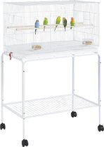 Cage à oiseaux Papa Simba, cage volante pour perroquets, perruches, empilable, cage à oiseaux volante pour perroquets, perruches, perruches, pinsons, calopsittes, Wit, HMTM-BC-10008- White