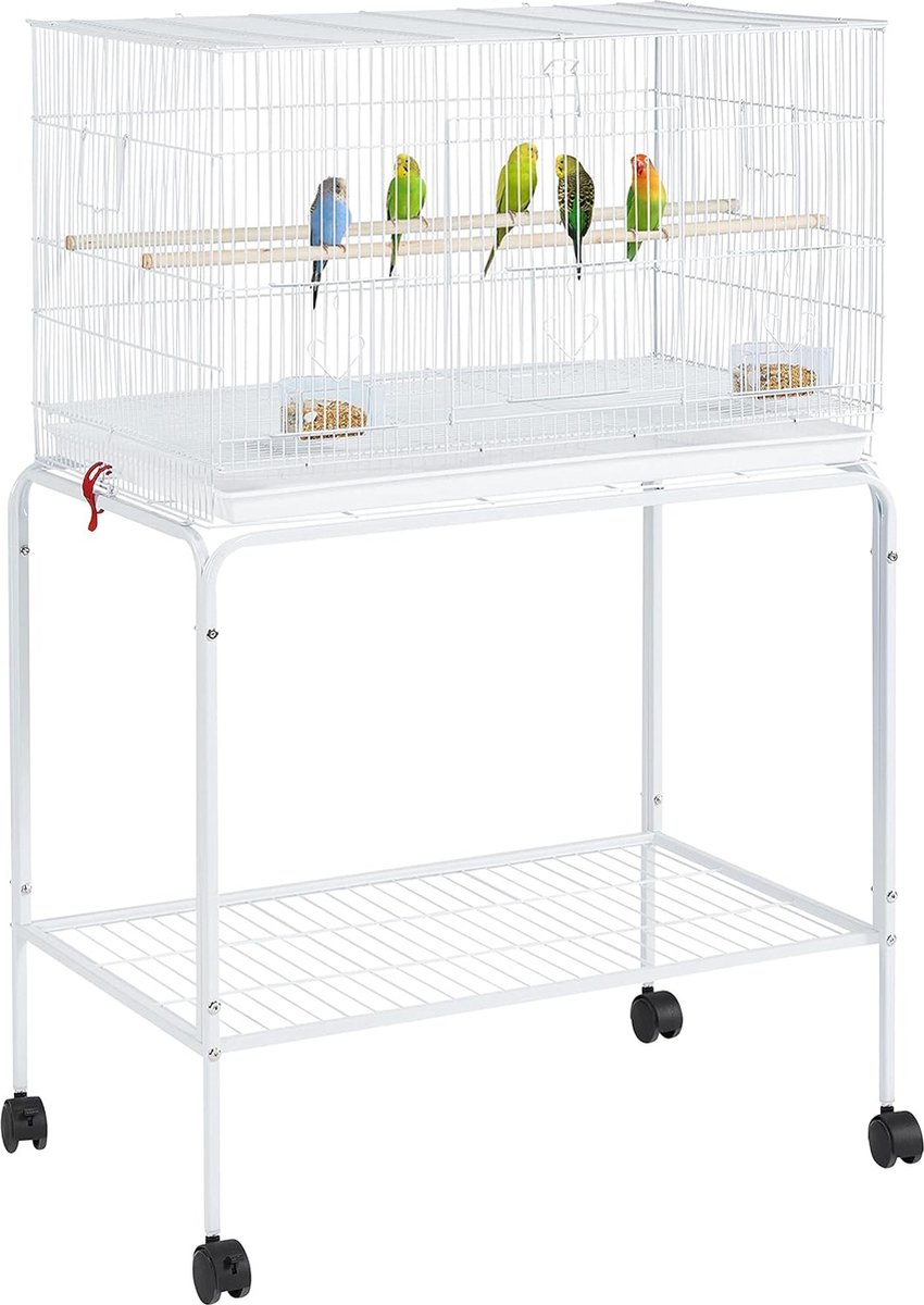Papa Simba Vogelkooi vliegkooi voor papegaaien stapelbaar vliegvogelkooi voor papegaaien parkieten vinken valkparkieten Wit HMTM-BC-10008-White