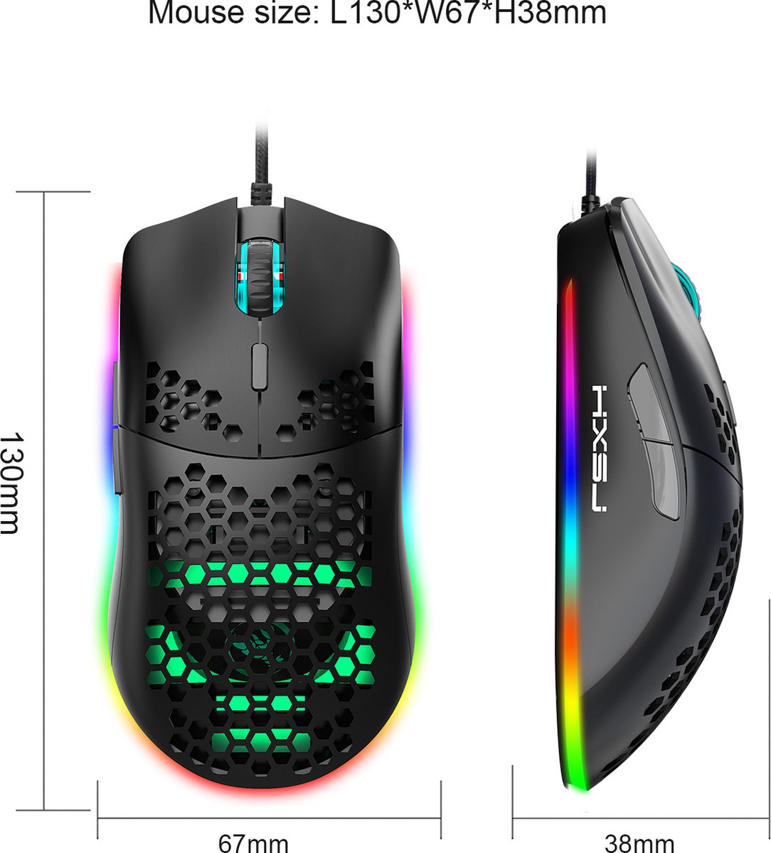 HXSJ J900 - Bedrade Gaming Muis thumbnail 3