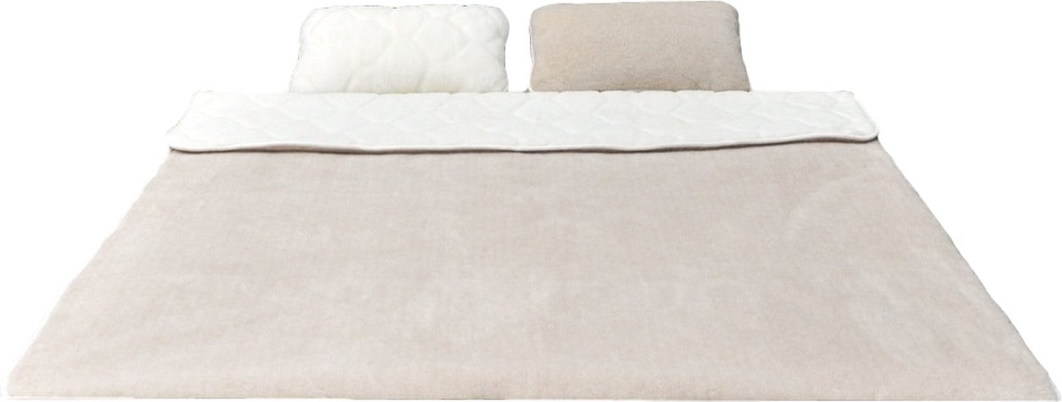 Dekbed 100% Wol - Dubbelzijdig - Puur Australische Merino & Kameel Blend CARO – Taupe Wit Premium Wollen Deken OnceDoce® 2 x 450 g/m² - Warm Ademend Zacht – Woolmark ® Keurmerk - Wasbaar – 200x200cm