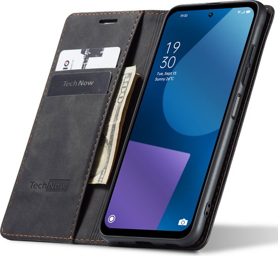 Fairphone 5 Case - Book Case Cuir Slimline Zwart